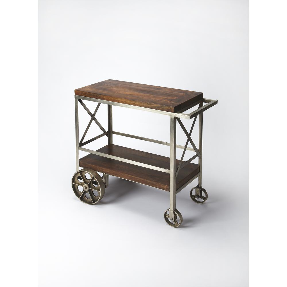 Company Merrill Metal & Wood Bar Cart, Multi-Color. Picture 4