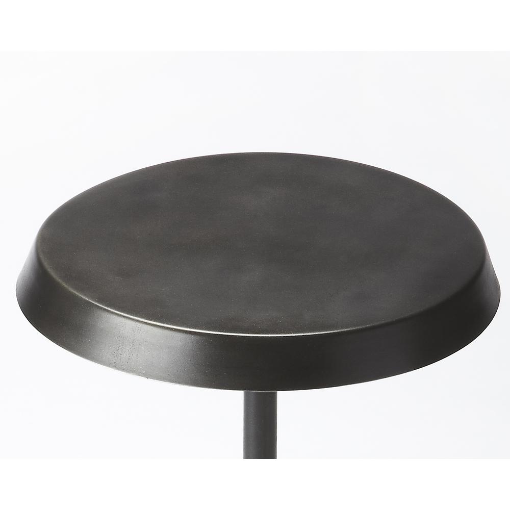 Company Roscoe Round Metal 14"W Side Table, Black. Picture 2
