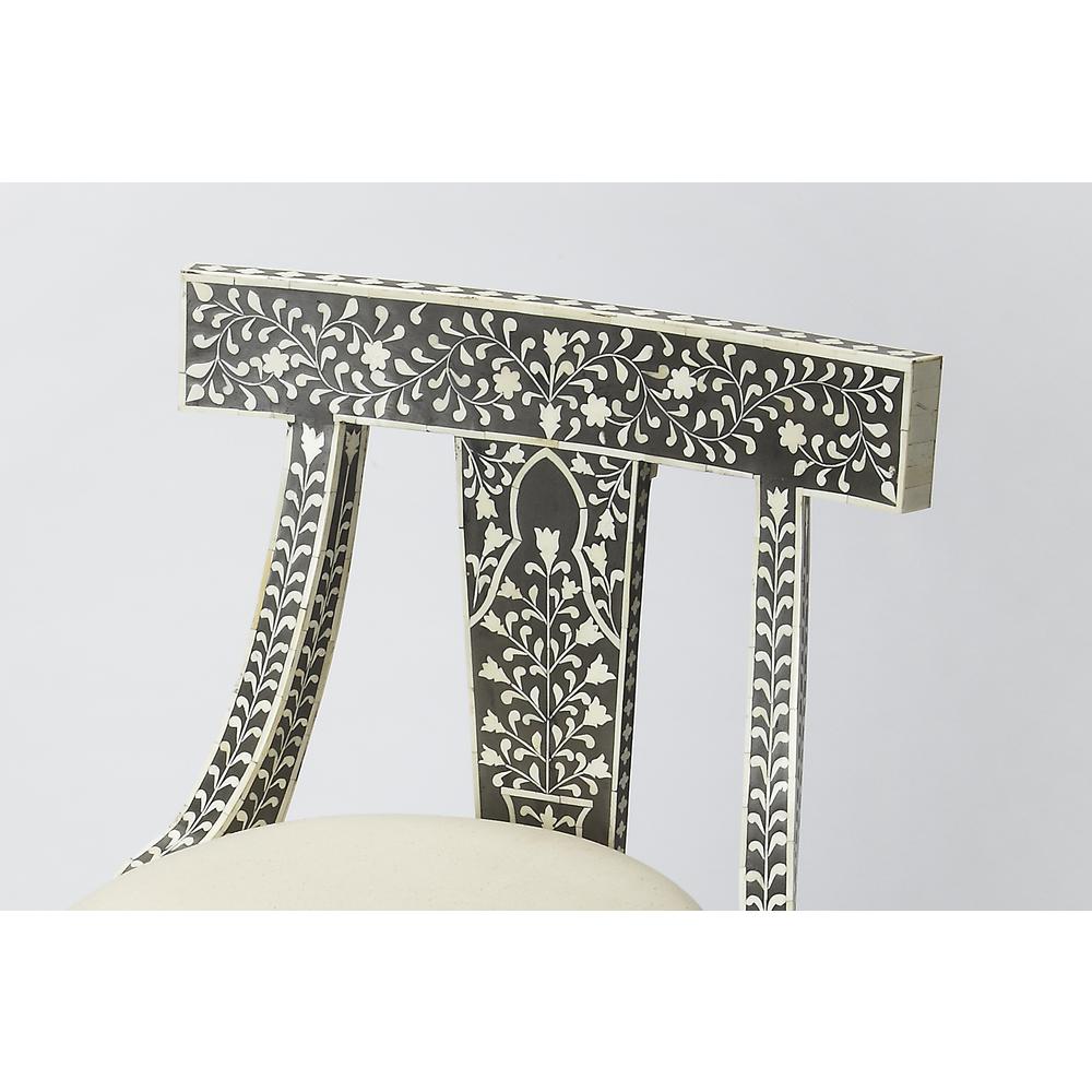 Company Vivienne Garden Bone Inlay Accent Chair, Black and White. Picture 2