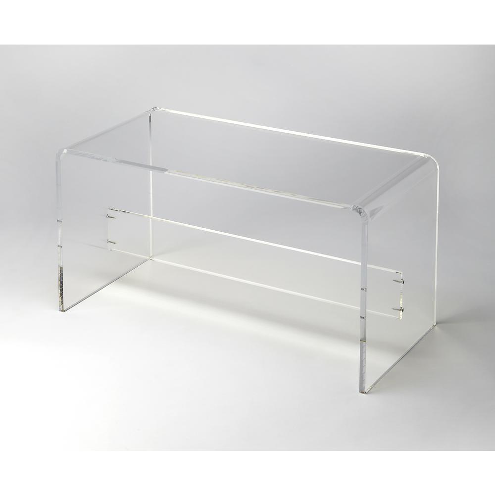 Crystal Clear Acrylic Bench, Clear Acrylic. Picture 1