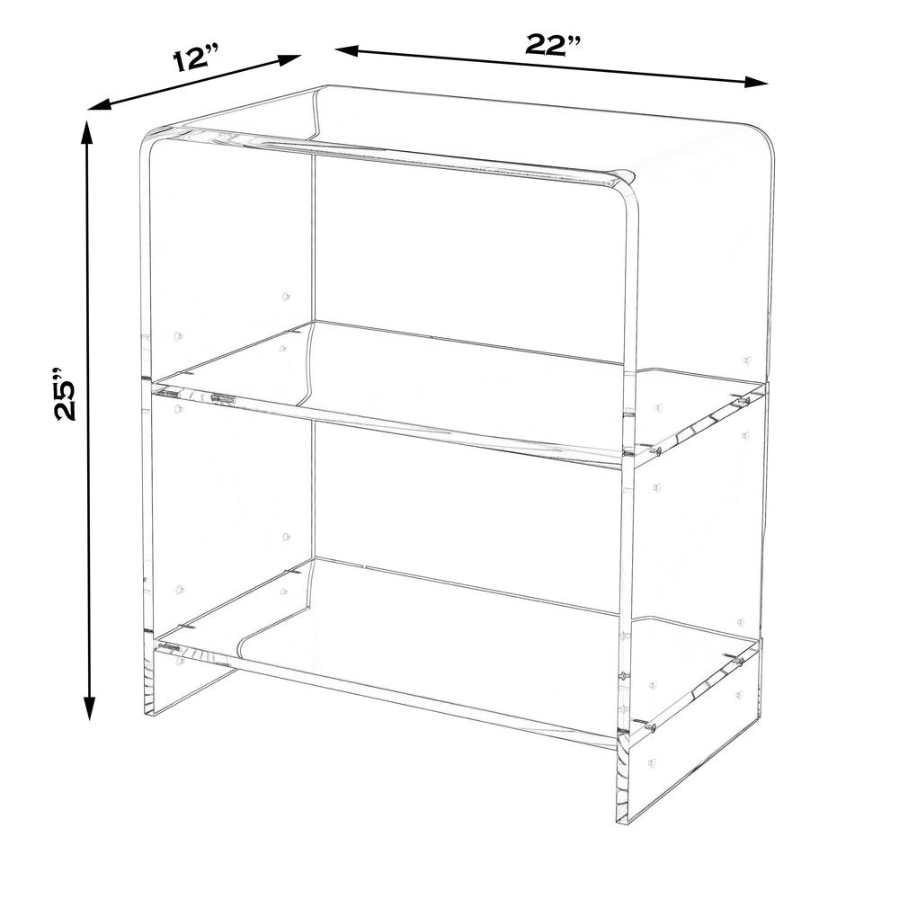 Company Crystal Clear 2 Shelf Acrylic Bookcase, Clear. Picture 4