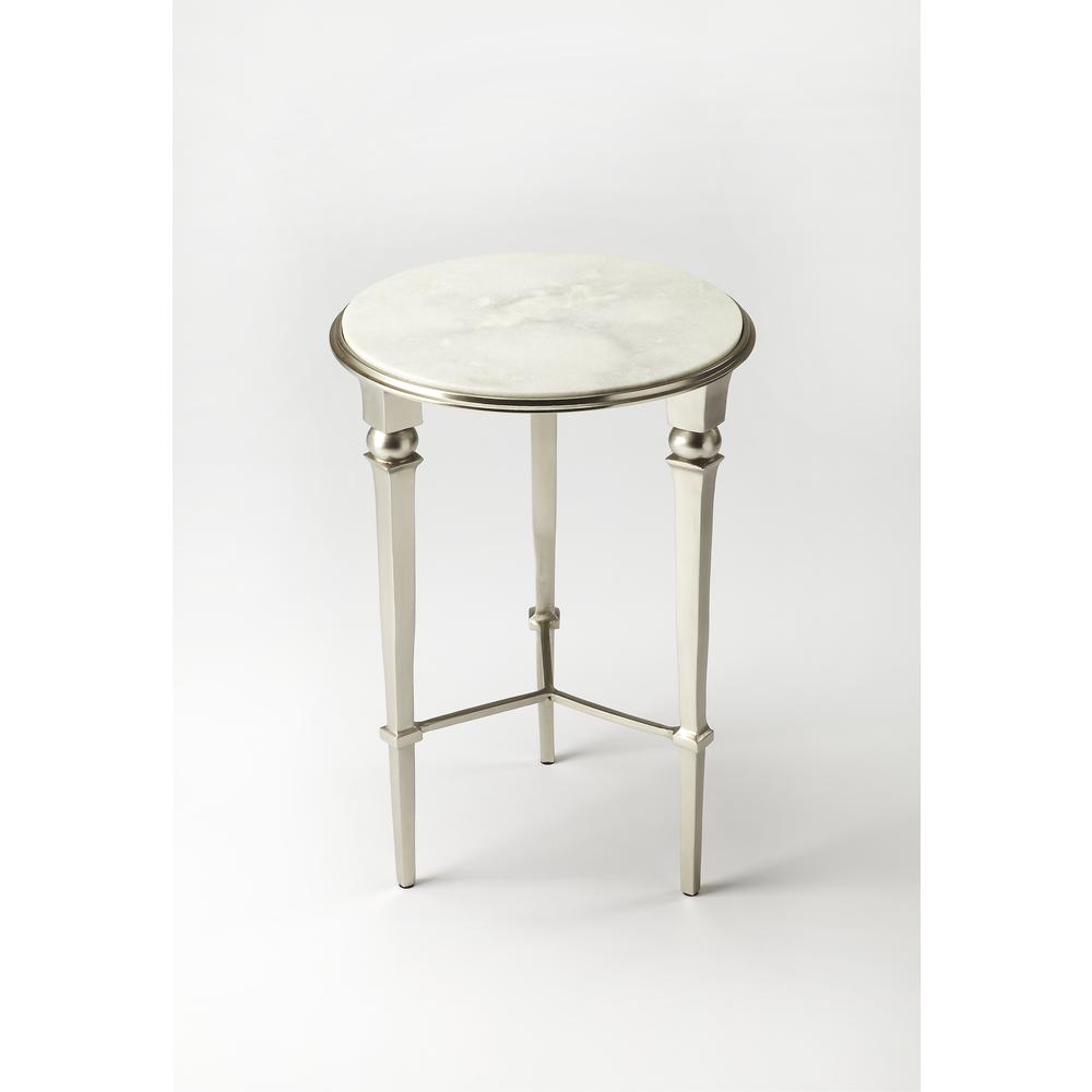 Company Darrieux Marble Side Table, Silver. Picture 1