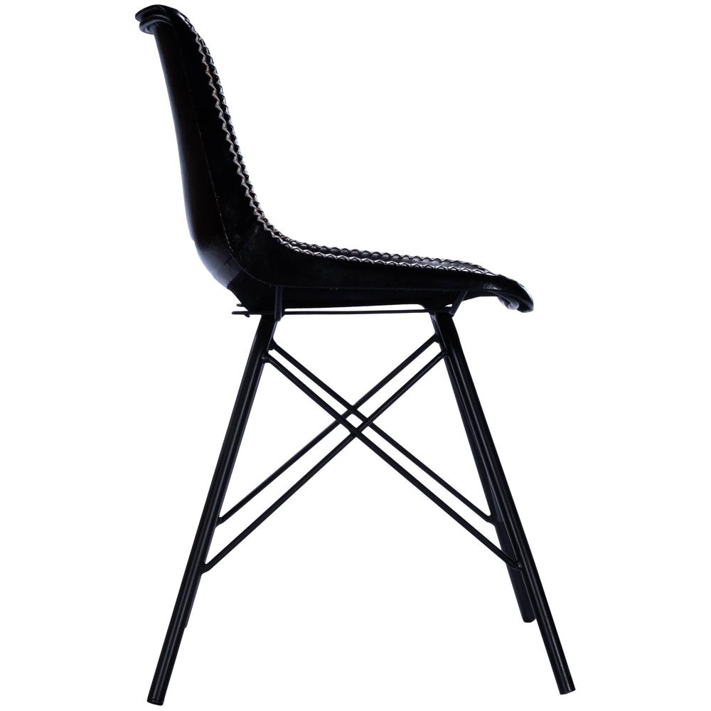 Company Inland Leather Side Chair, Black. Picture 4