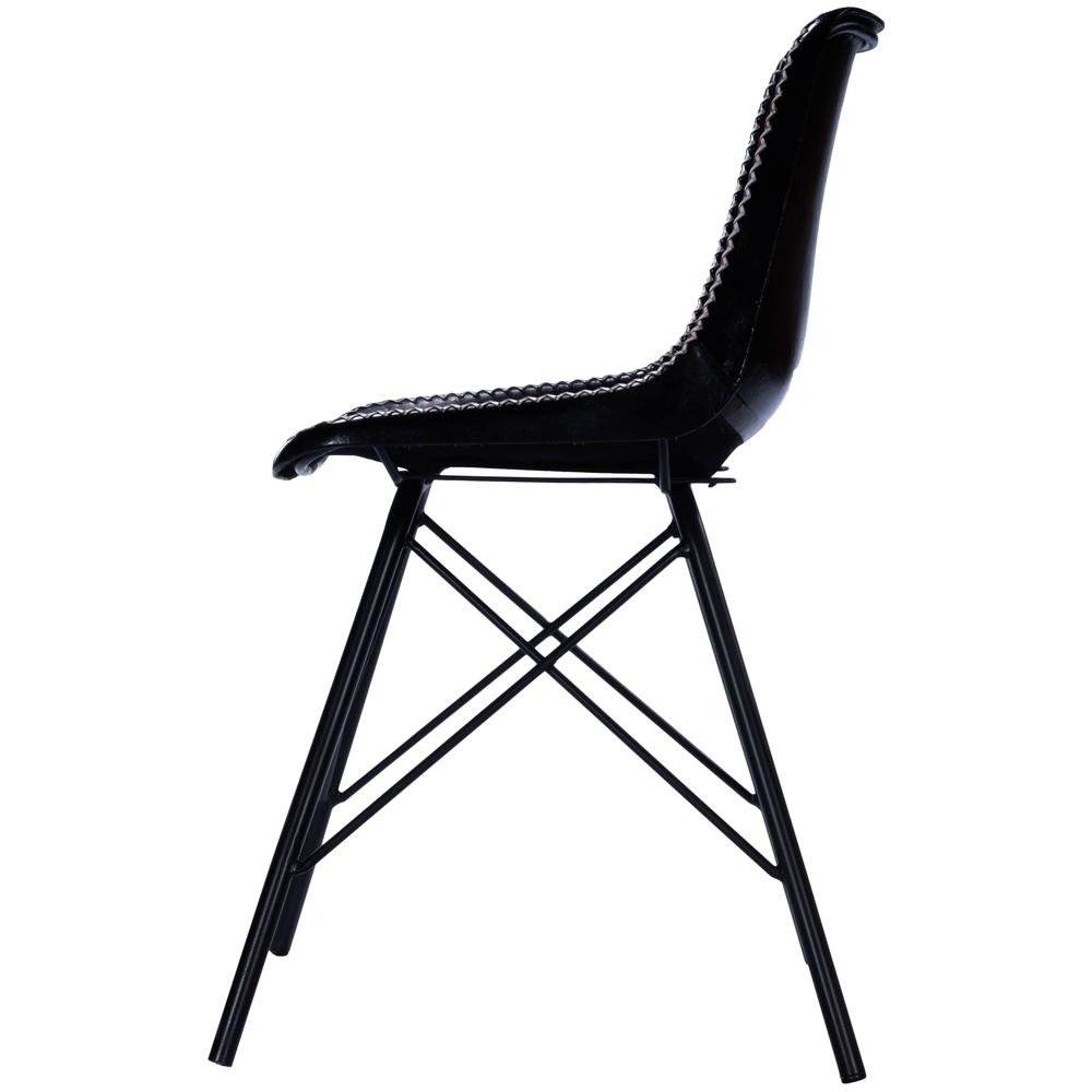 Company Inland Leather Side Chair, Black. Picture 6