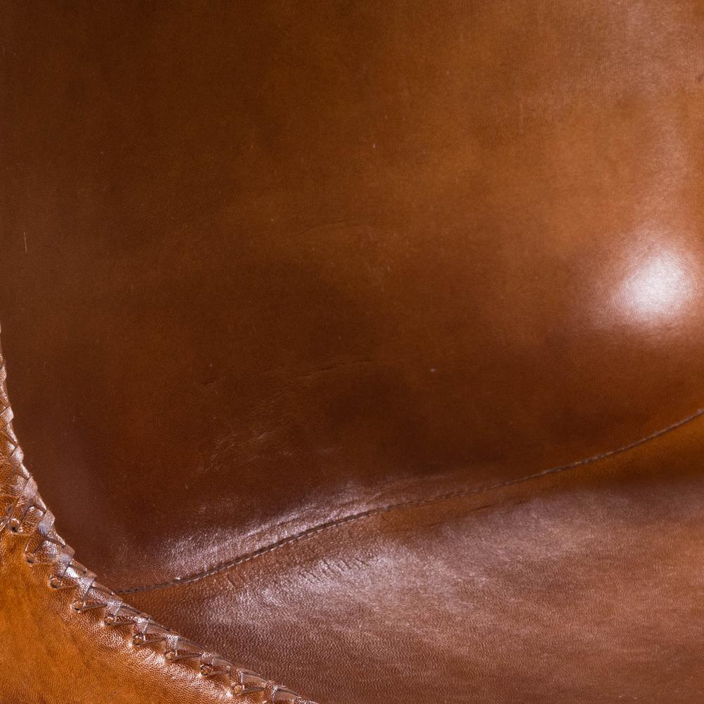 Company Inland Light Leather Side Chair, Medium Brown. Picture 7