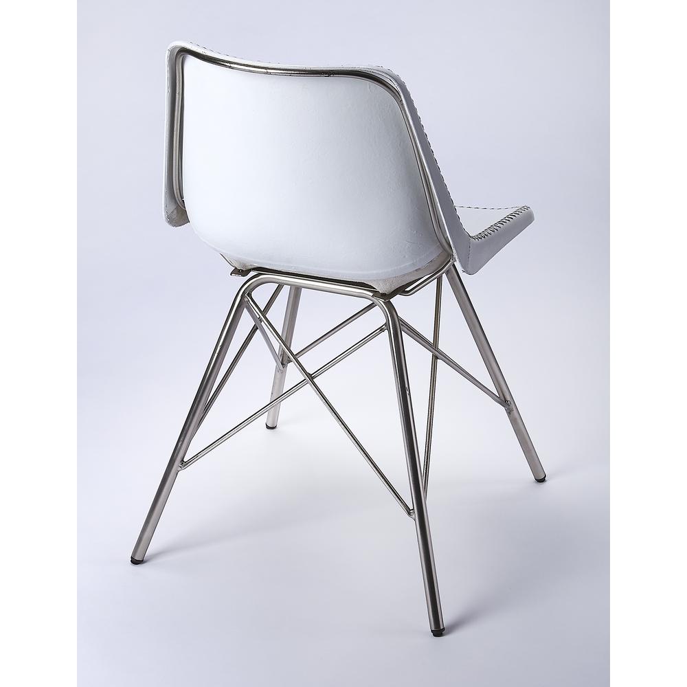 Company Inland Leather Side Chair, White. Picture 2