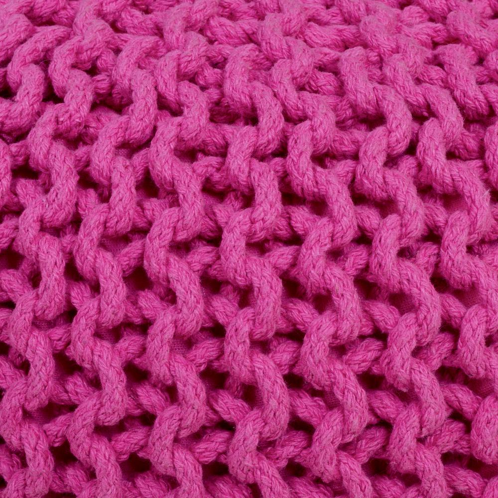 Company Pincushion Woven 19"W Pouffe, Pink. Picture 4