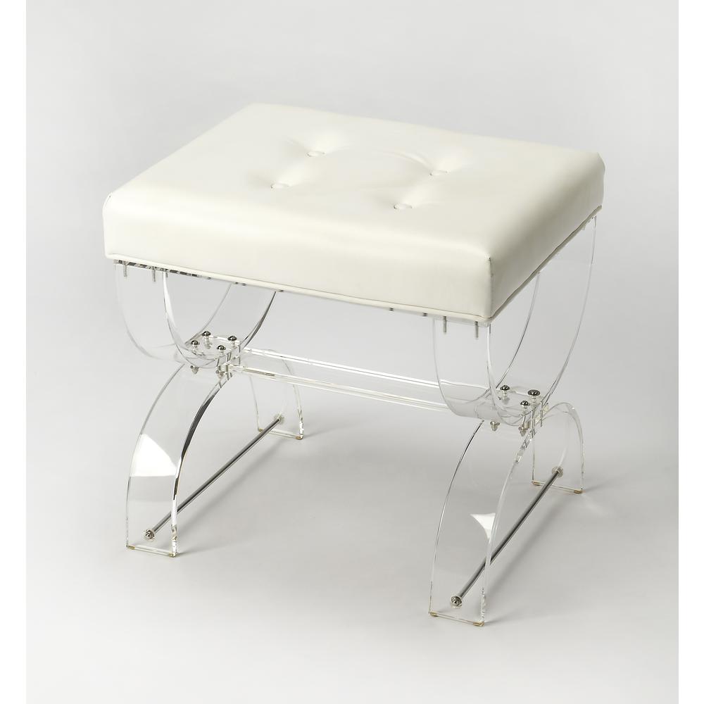 Morena Acrylic Vanity Stool, Clear Acrylic. Picture 1