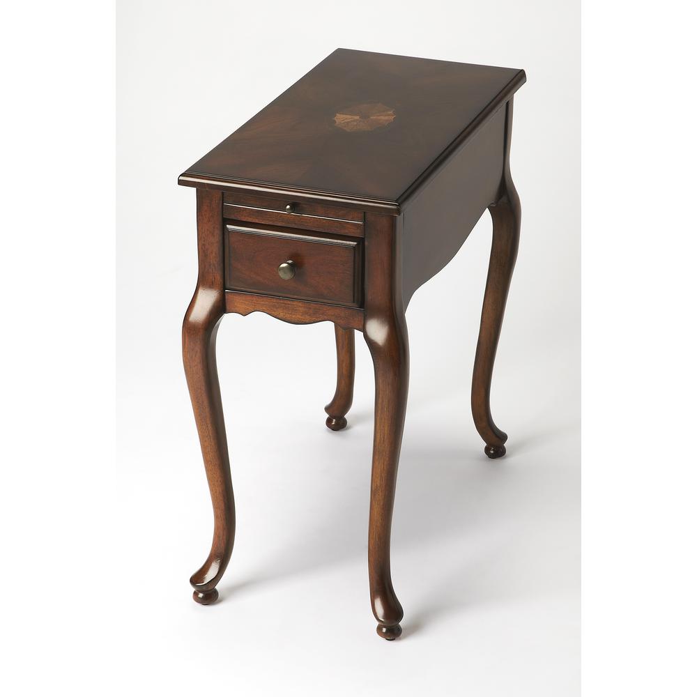 Company Croydon One Drawer with Pullout Side Table, Dark Brown. Picture 1