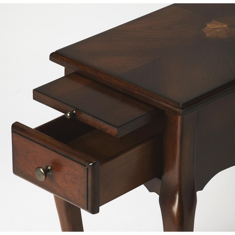 Company Croydon One Drawer with Pullout Side Table, Dark Brown. Picture 2