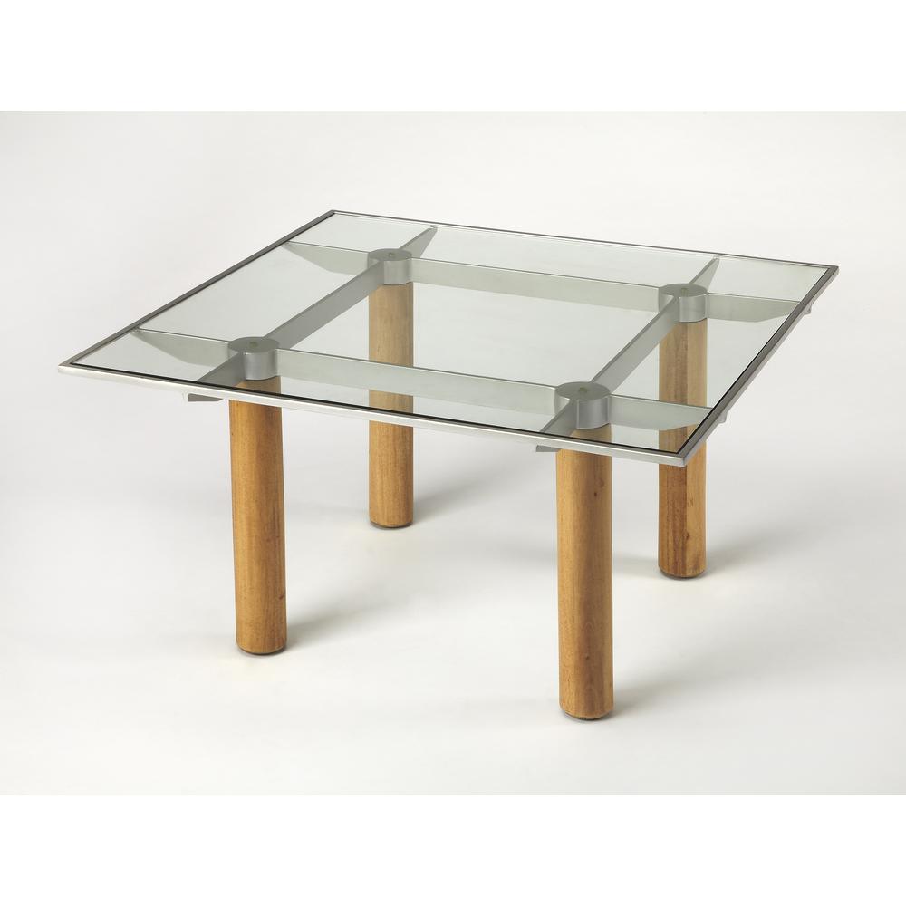 Company Cirrus Glass & Metal Coffee Table, Multi-Color. Picture 1