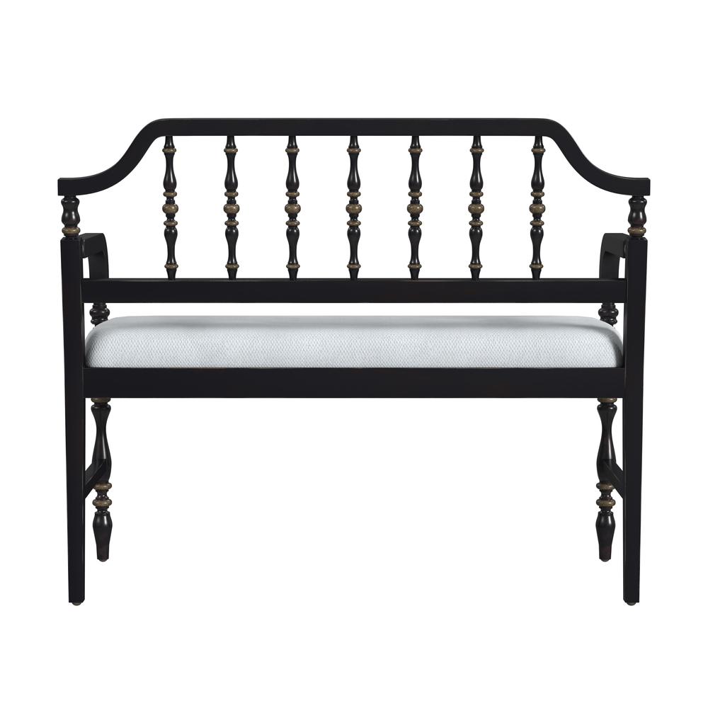 Company Emilia Cafe Noir Upholstered 38"W Bench, Black. Picture 4