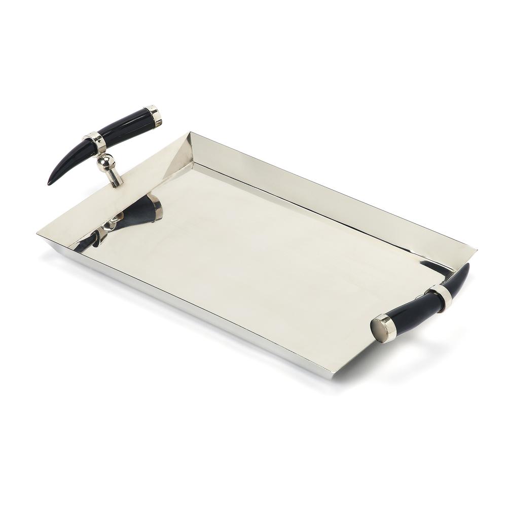Company Vito Stainless Steel Rectangular Serving Tray, Silver. Picture 1