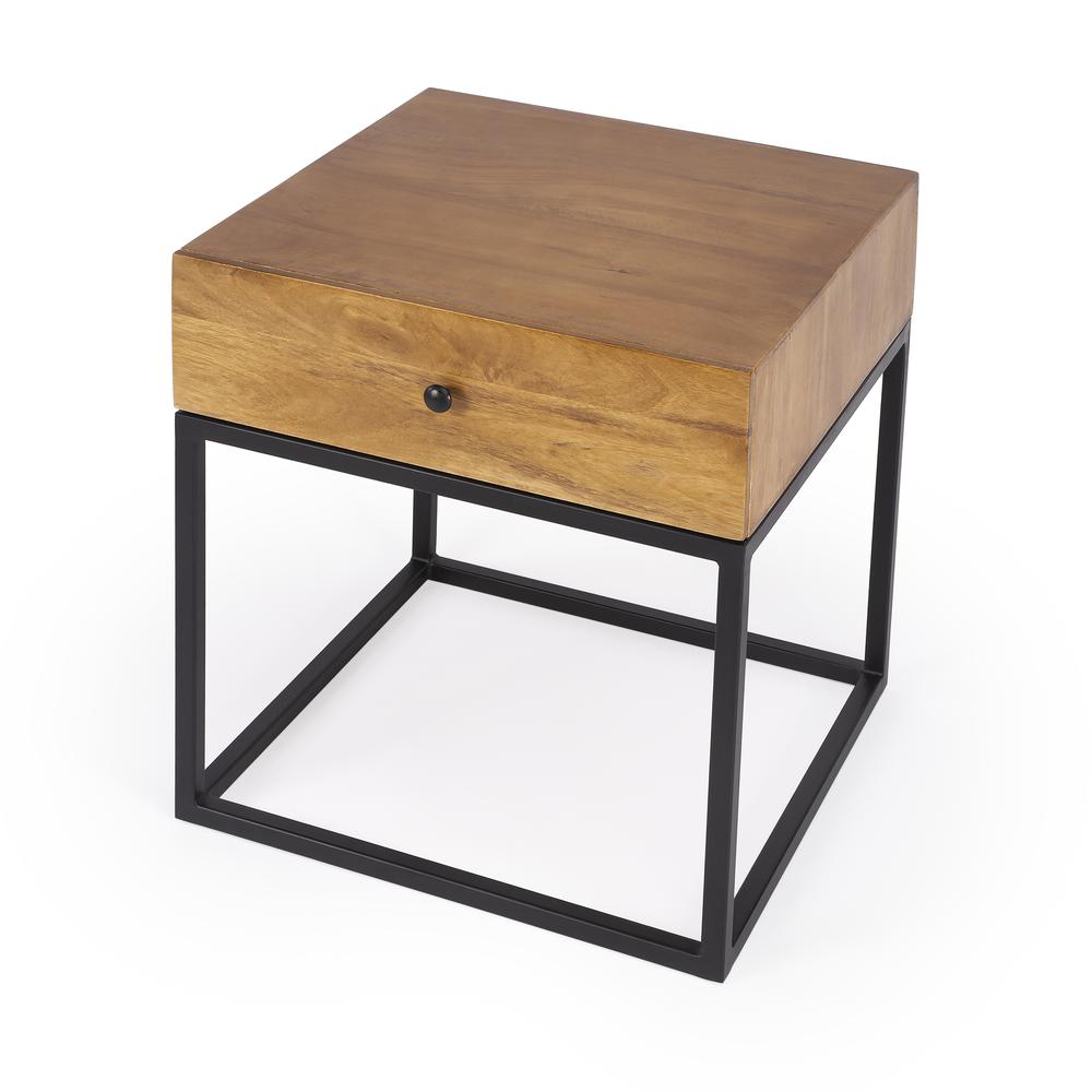 Company Brixton Iron & Wood End Table, Multi-Color. Picture 1