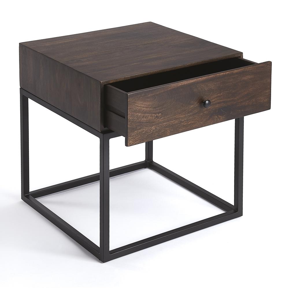 Company Brixton Coffee & Iron End Table, Dark Brown. Picture 2