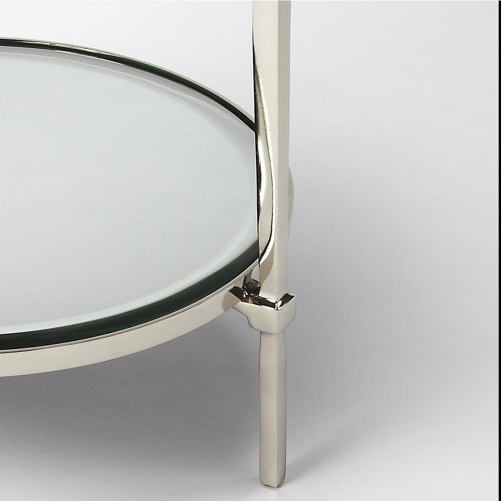 Company Jolene Metal & Mirrored Side Table, Silver. Picture 2