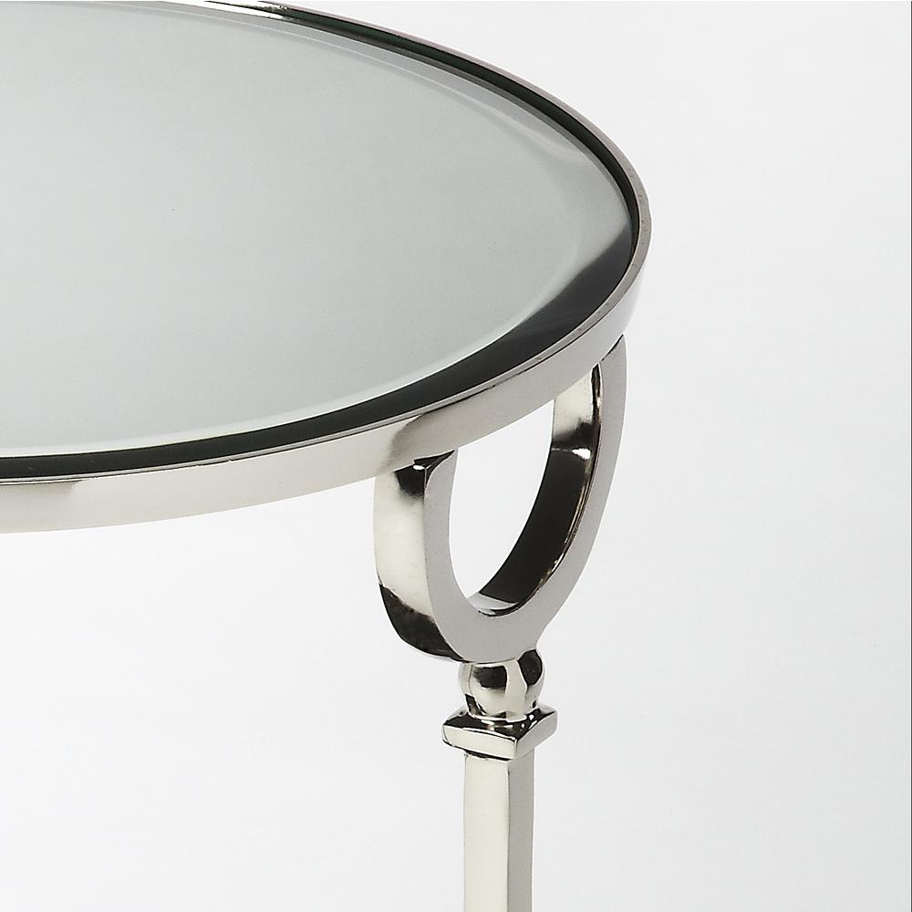 Company Jolene Metal & Mirrored Side Table, Silver. Picture 3