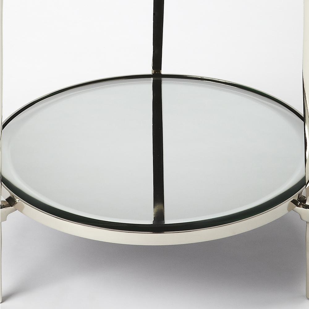 Company Jolene Metal & Mirrored Side Table, Silver. Picture 4