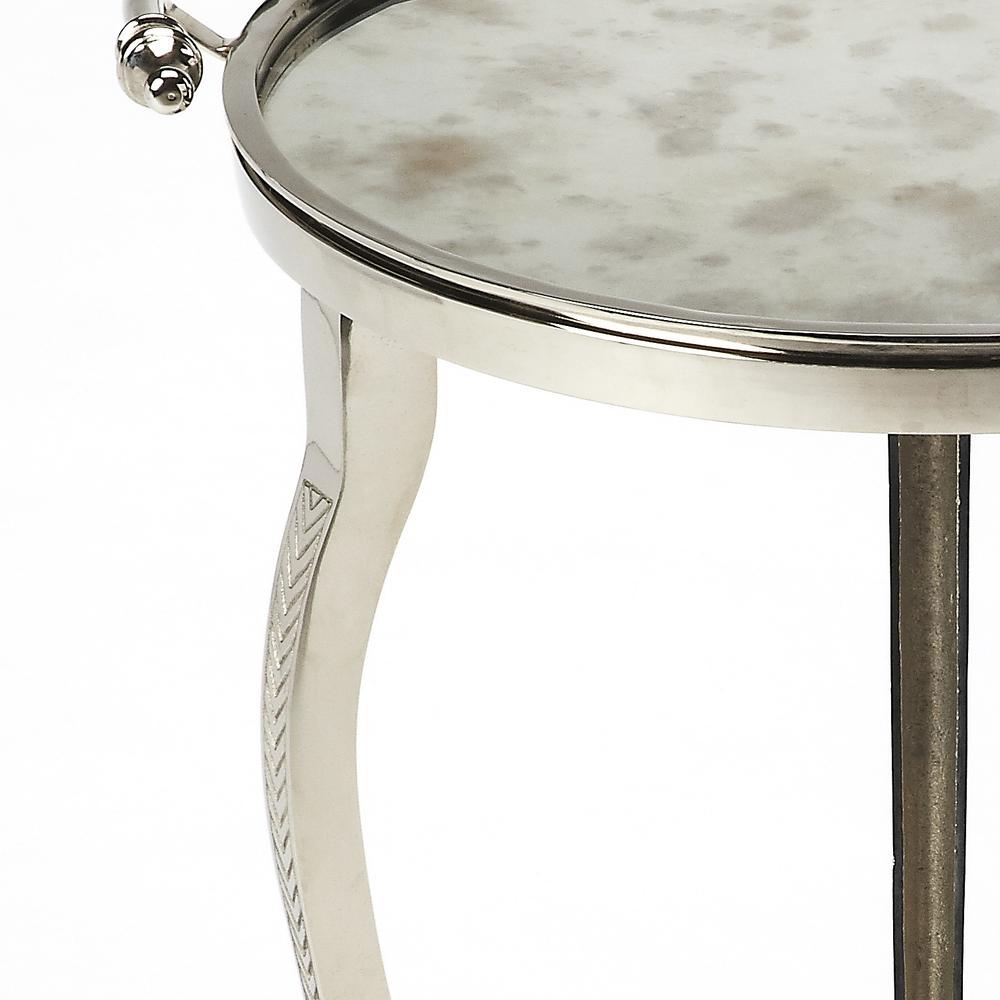Company Viola Metal & Mirrored Side Table, Silver. Picture 3