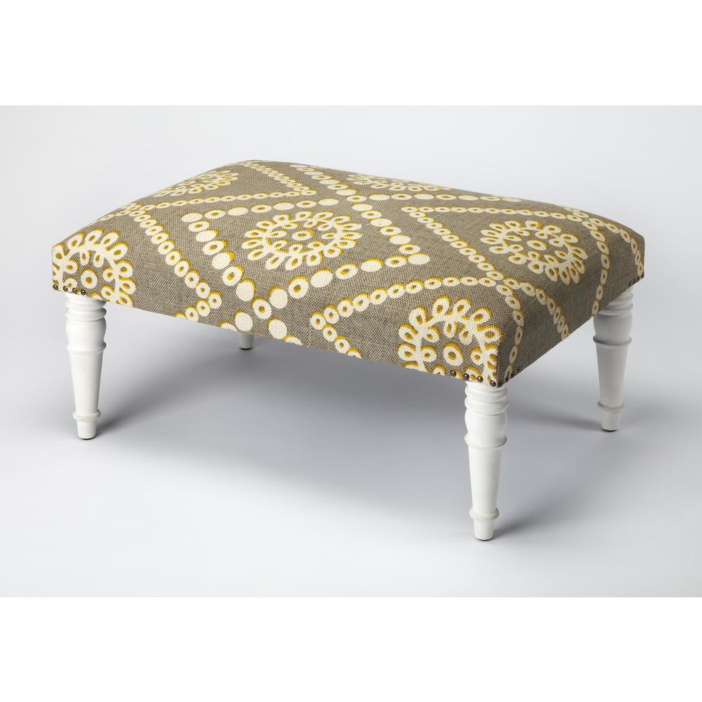 LUCINDA UPHOLSTERED COCKTAIL OTTOMAN. Picture 1