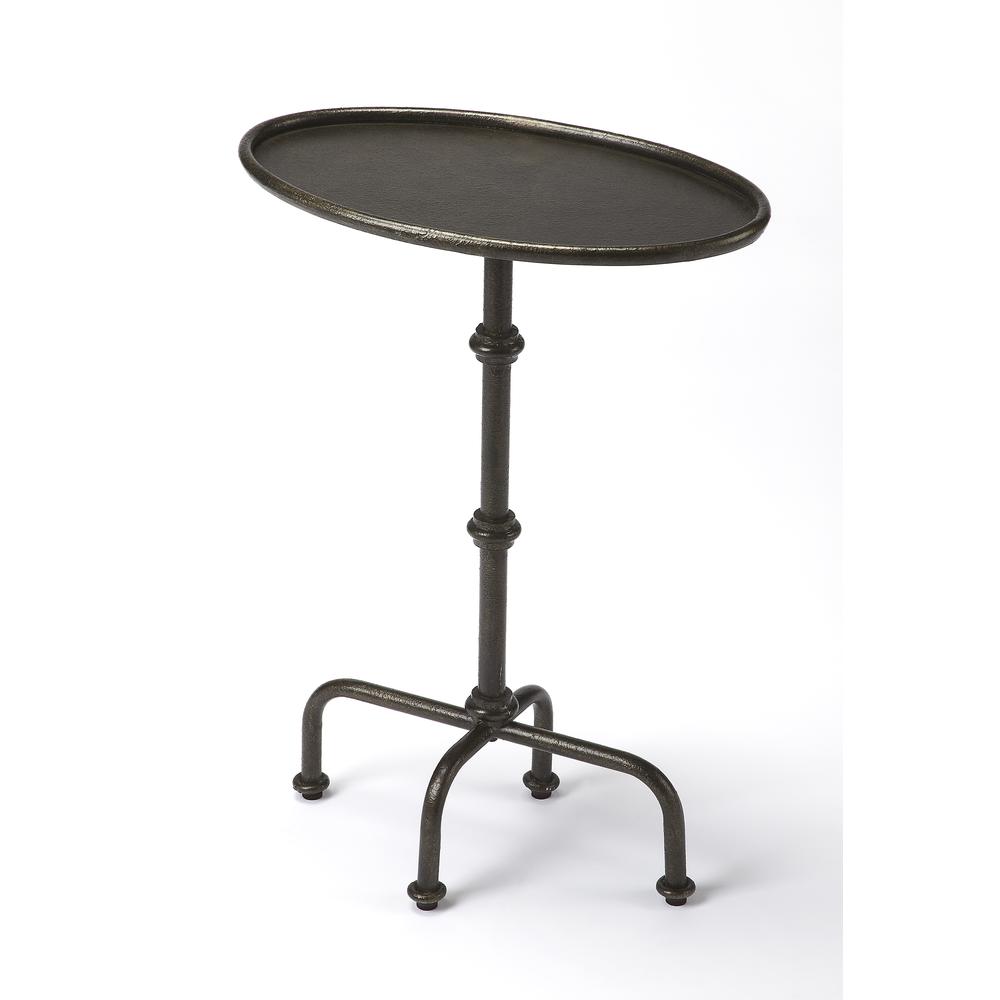 Company Kira Metal Pedestal Table, Gray. Picture 1