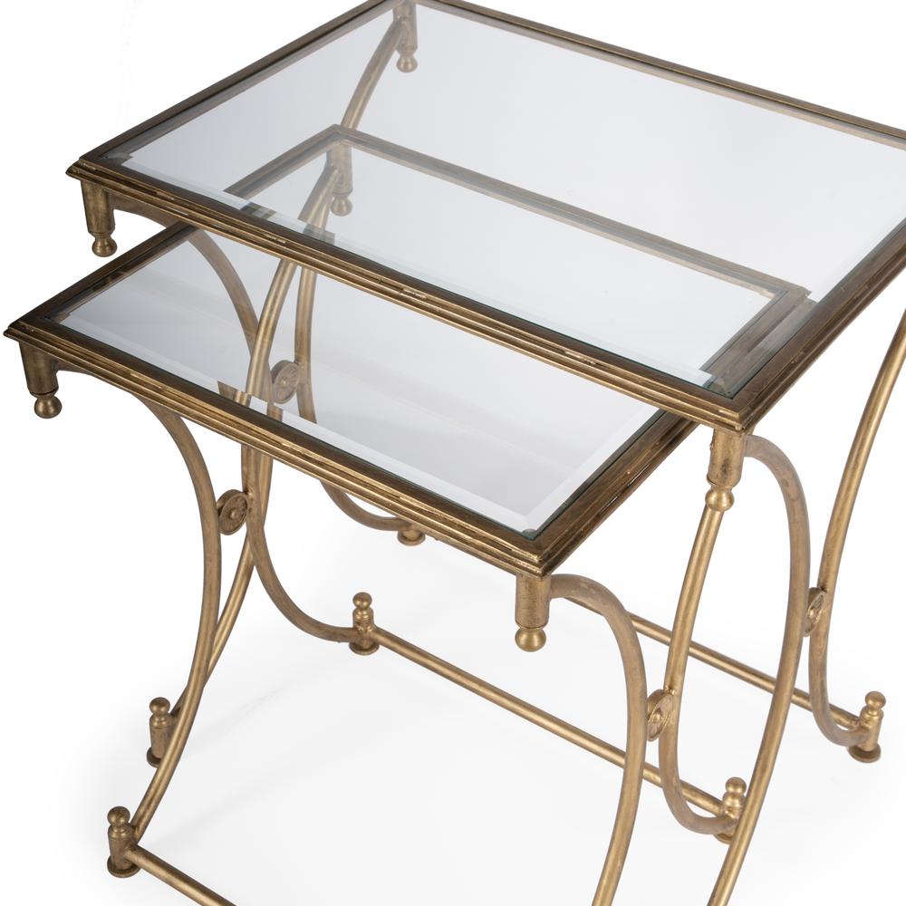Company Beverly Antique Nesting Tables, Gold. Picture 2