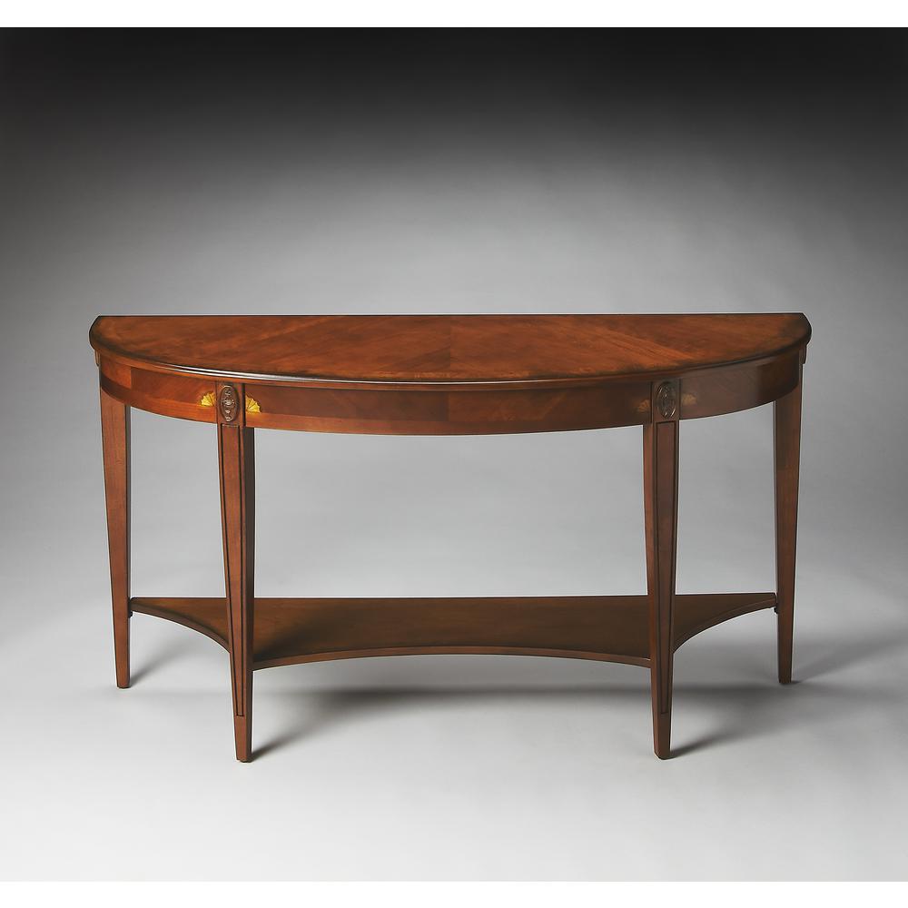 Company Astor Demilune Console Table, Medium Brown. Picture 2