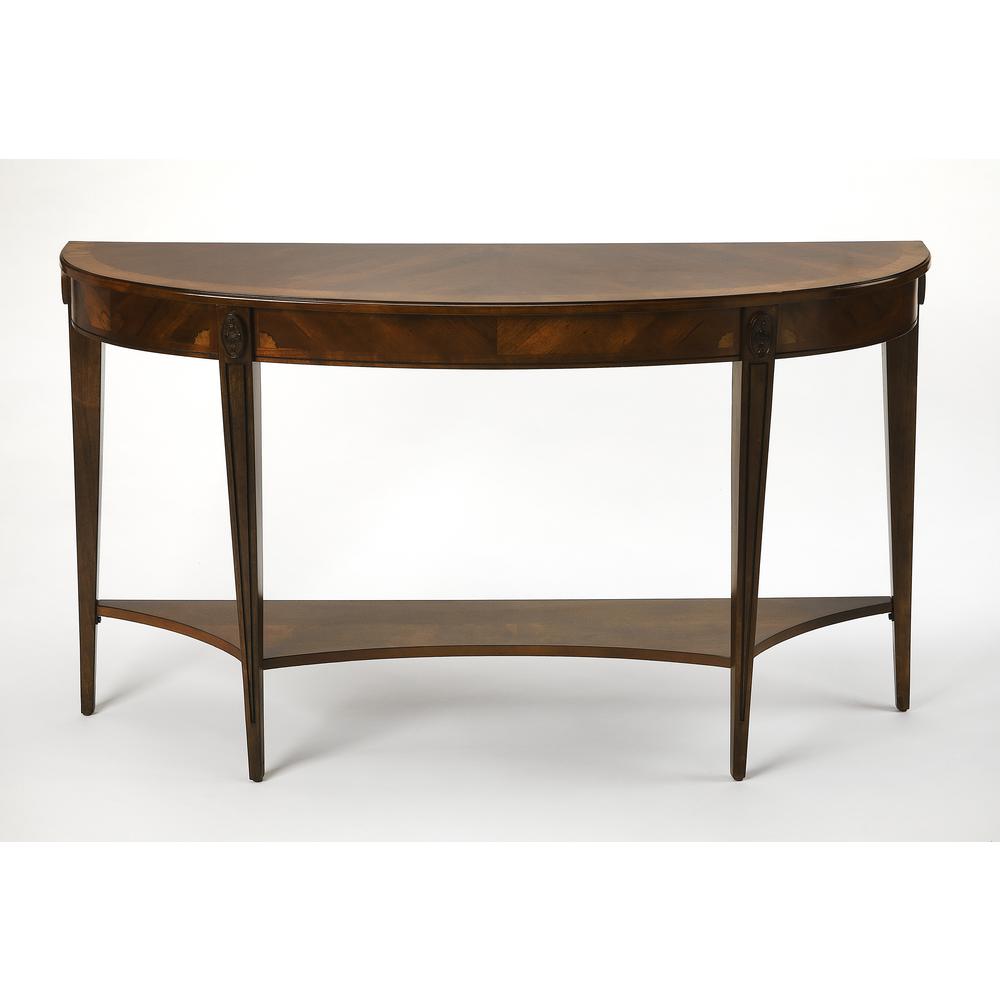 Astor Nutmeg Demilune Console Table. Picture 2