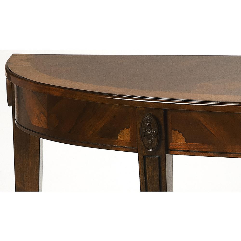 Company Astor Nutmeg Demilune Console Table, Dark Brown. Picture 3