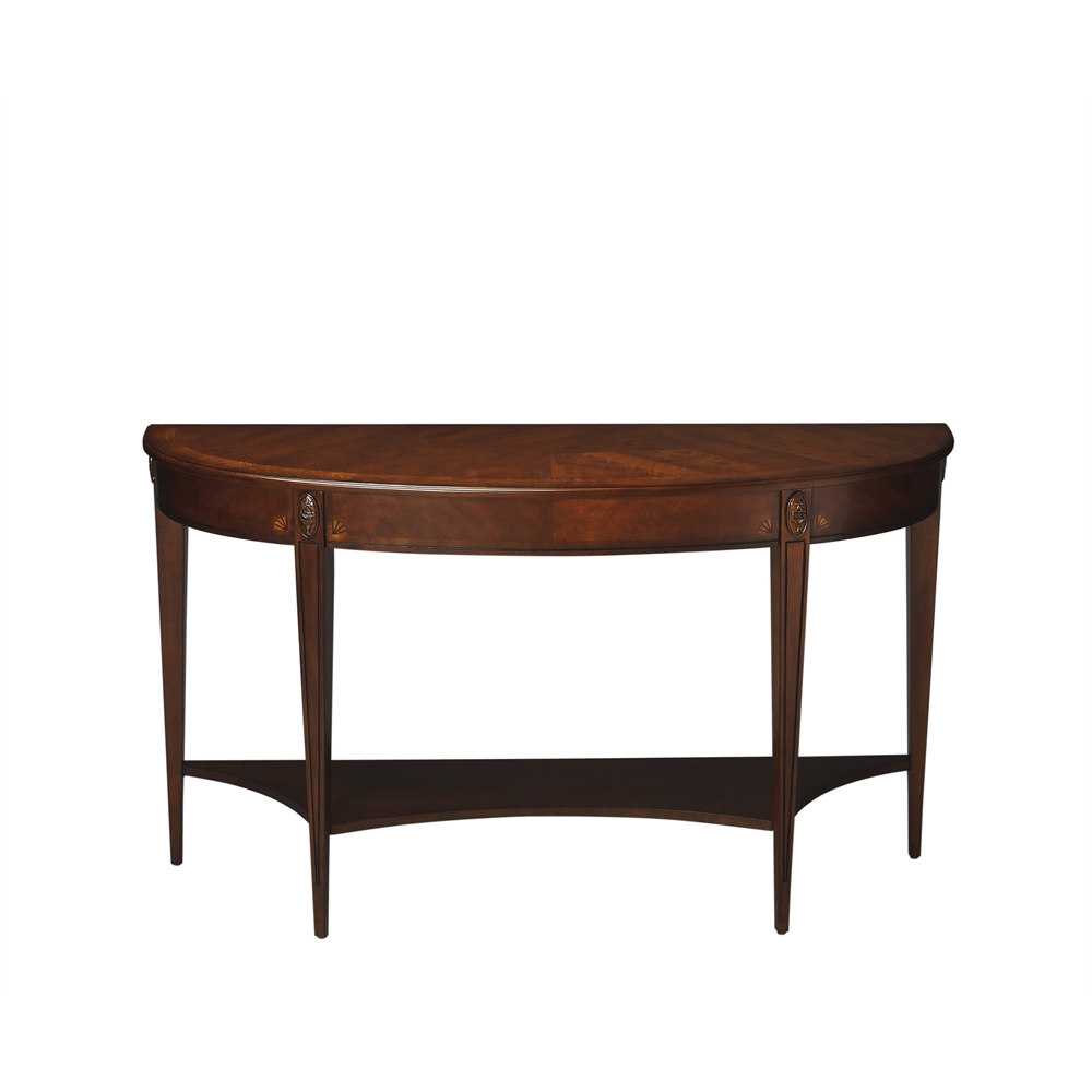 Astor Nutmeg Demilune Console Table. Picture 1