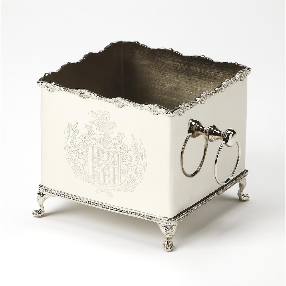 Traditional Silver Etched Planter, Belen Kox. Picture 1