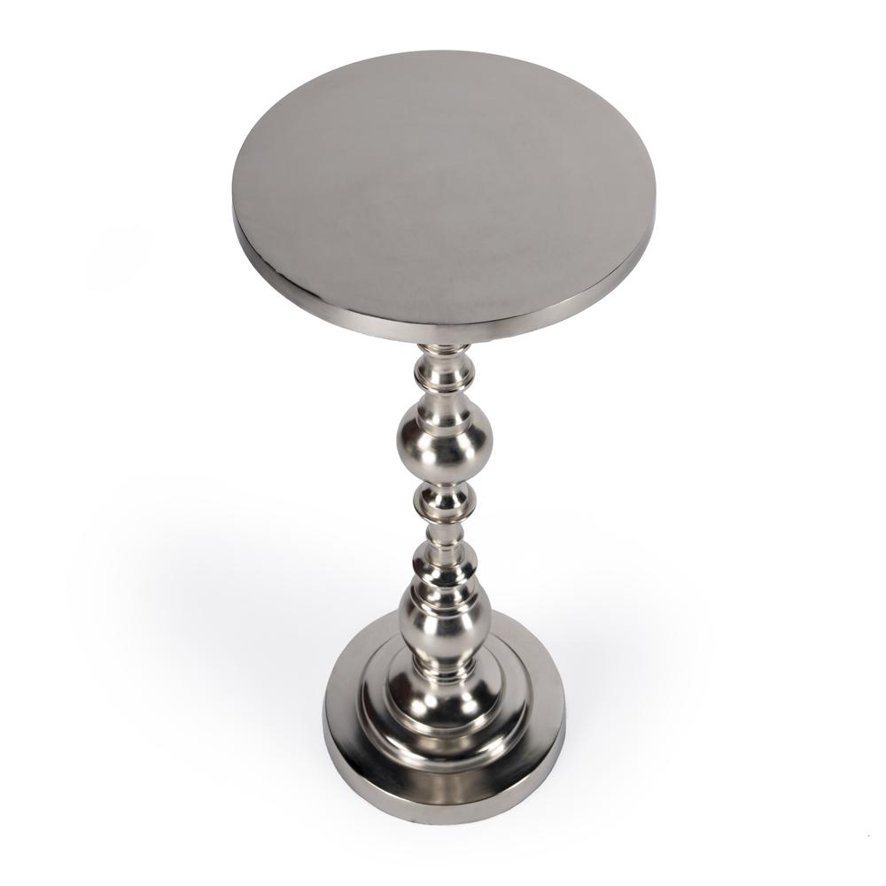 Company Darien Round Pedestal 10"W Side Table, Silver. Picture 2