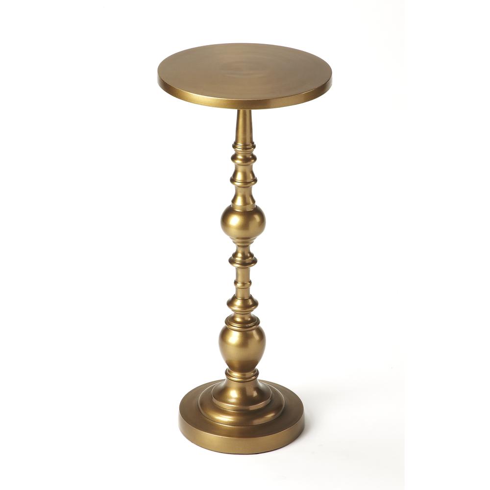 Antique Gold Pedestal End Table, Belen Kox. Picture 1