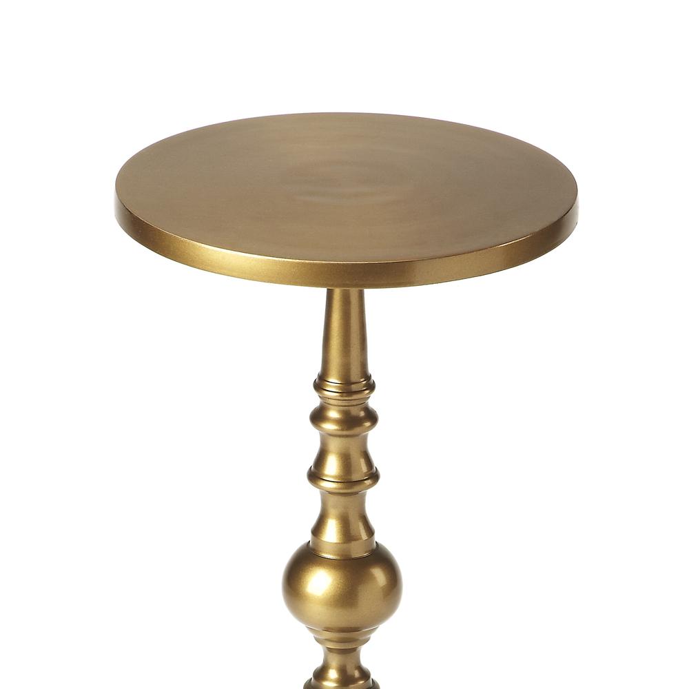 Antique Gold Pedestal End Table, Belen Kox. Picture 3