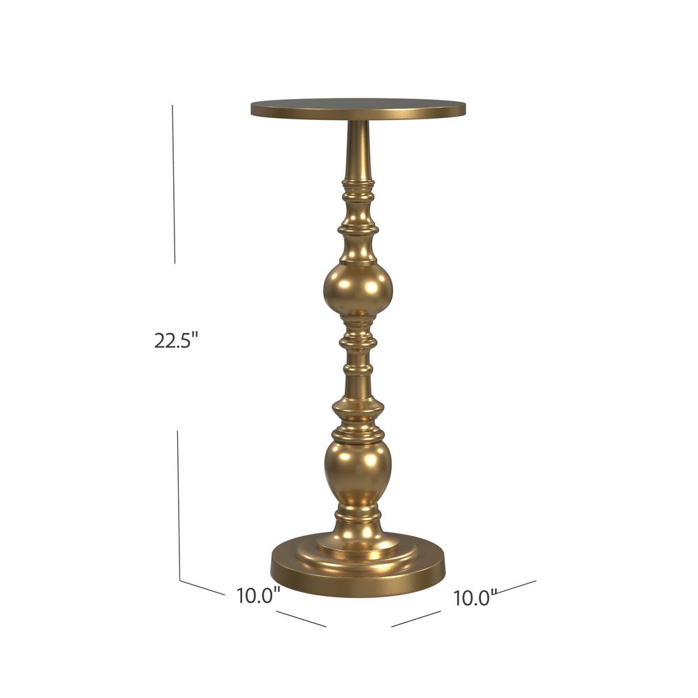 Company Darien Antique Pedestal Side Table, Gold. Picture 4