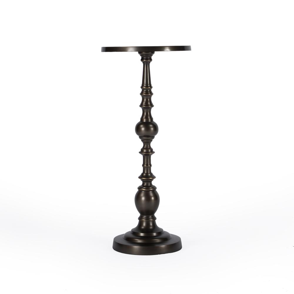 Company Darien Round Pedestal 10"W Side Table, Bronze. Picture 3