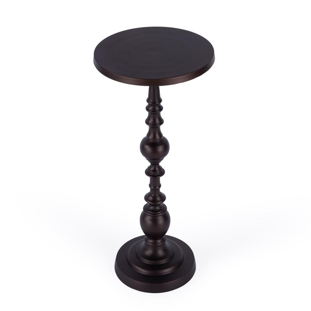 Company Darien 10 in. Round Outdoor Round Pedestal Side Table, Bronze. Picture 1