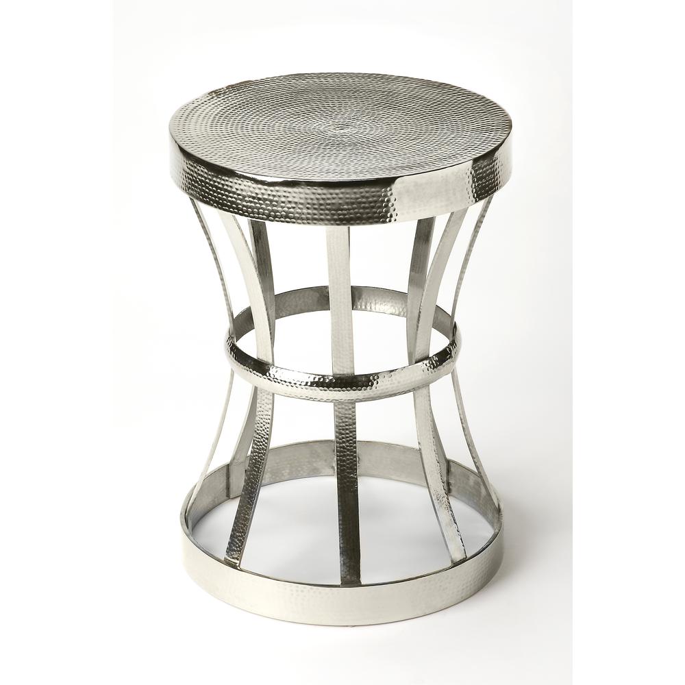 Company Broussard Industrial Chic Side Table, Silver. Picture 1