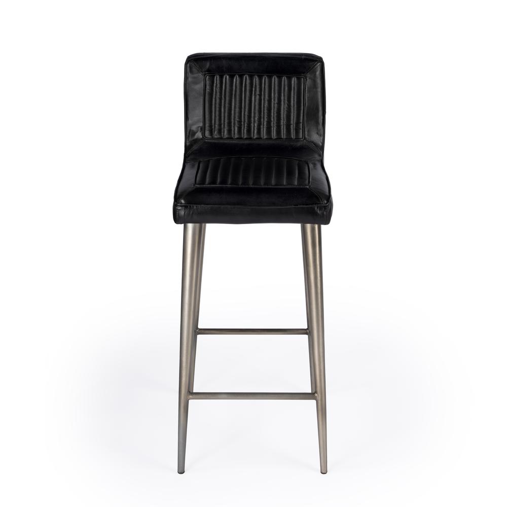 Company Maxwell Leather 32" Bar Stool, Black. Picture 2