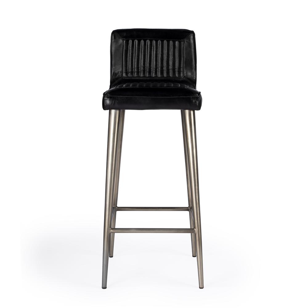 Company Maxwell Leather 32" Bar Stool, Black. Picture 3