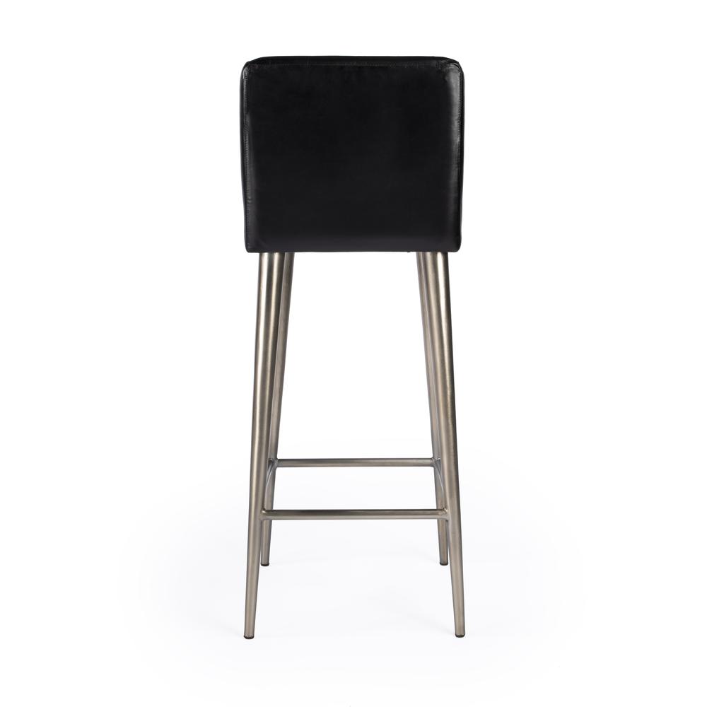 Company Maxwell Leather 32" Bar Stool, Black. Picture 5