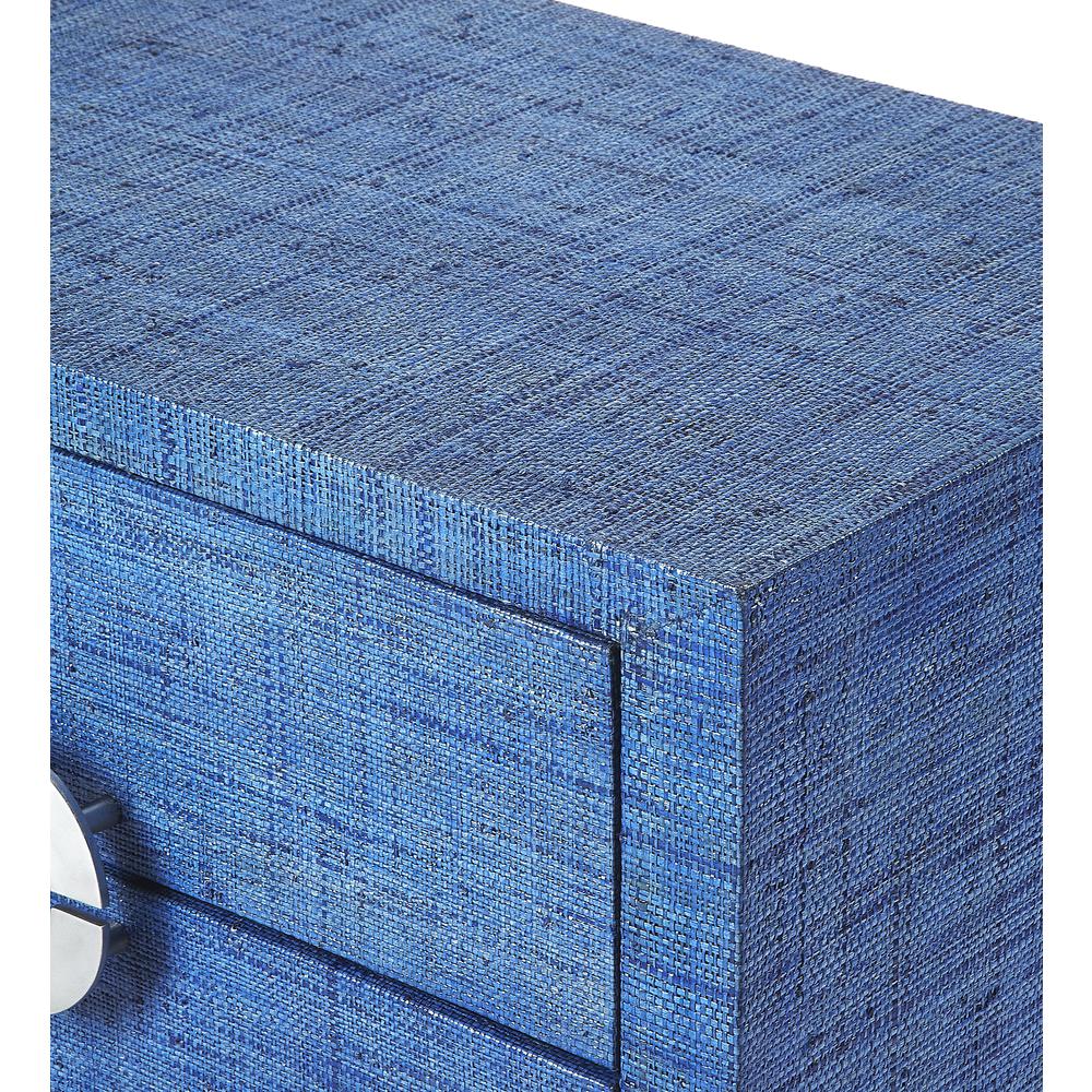 Company Amelle Raffia 2-Drawer Nightstand, Blue. Picture 4