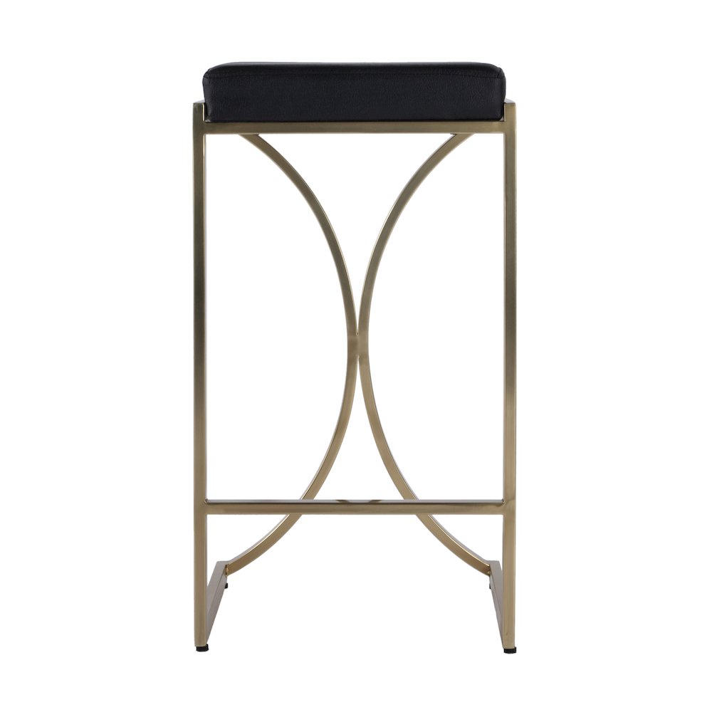 Natalya 24 in. Seat Height Faux Leather & Metal Backless Counter Height Stool. Picture 2