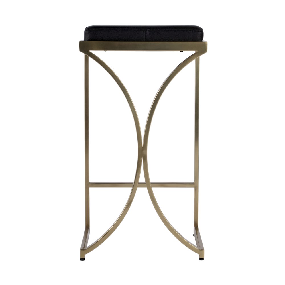 Natalya 24 in. Seat Height Faux Leather & Metal Backless Counter Height Stool. Picture 4