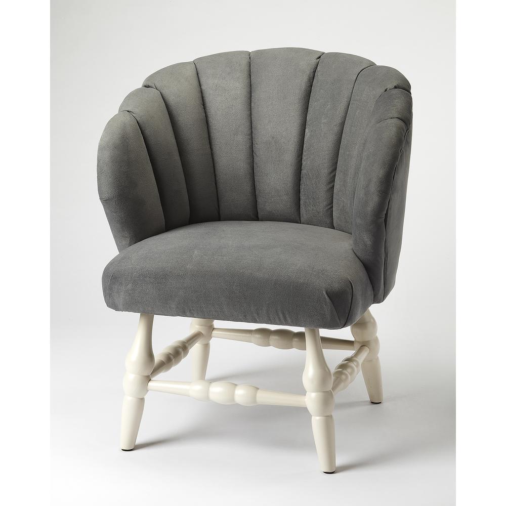 Malcom Gray Velvet Accent Chair. Picture 1