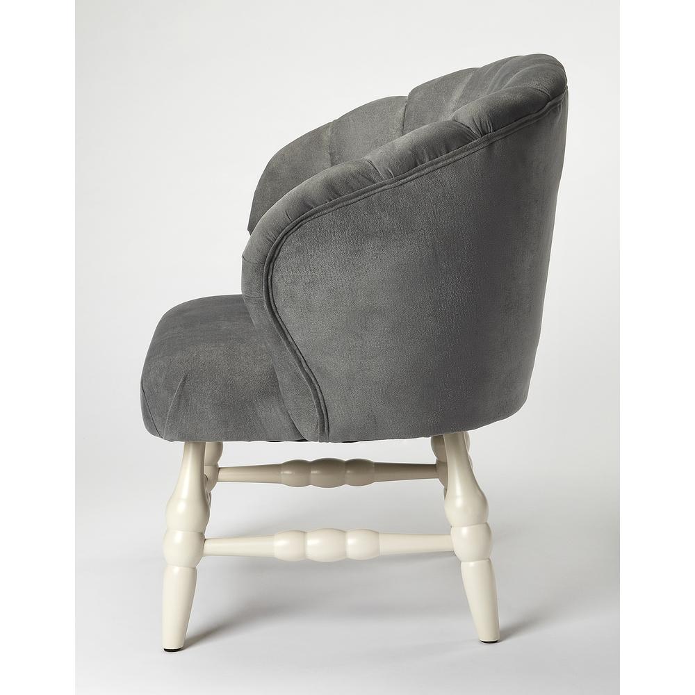 Malcom Gray Velvet Accent Chair. Picture 4