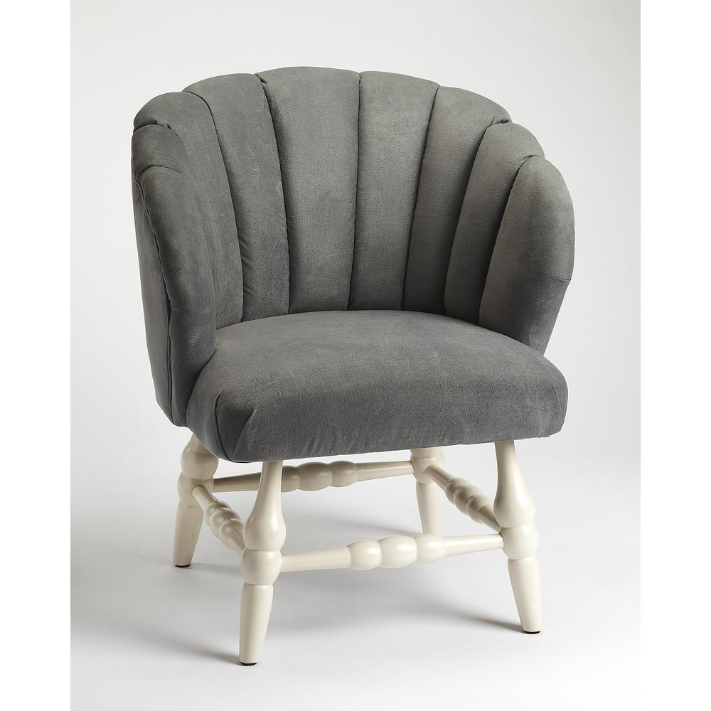 Malcom Gray Velvet Accent Chair. Picture 2
