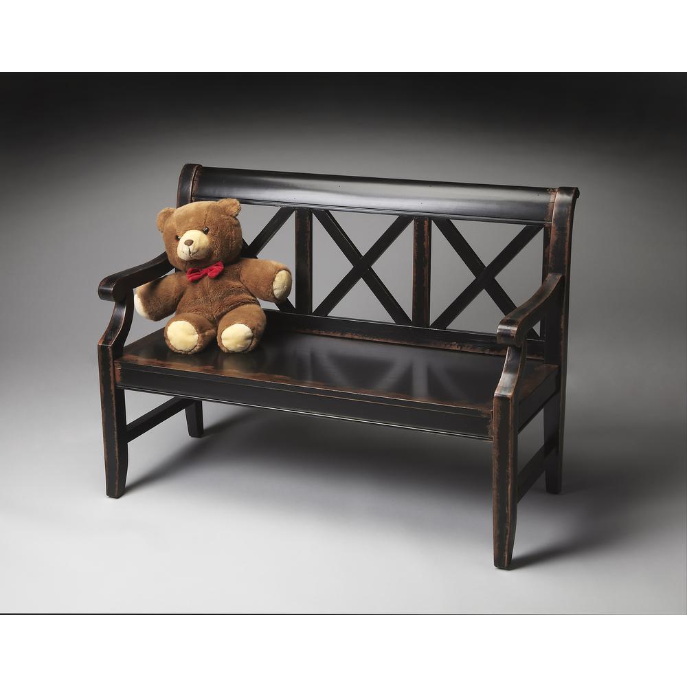 Company Gerrit Wooden 44"W Bench, Black. Picture 2
