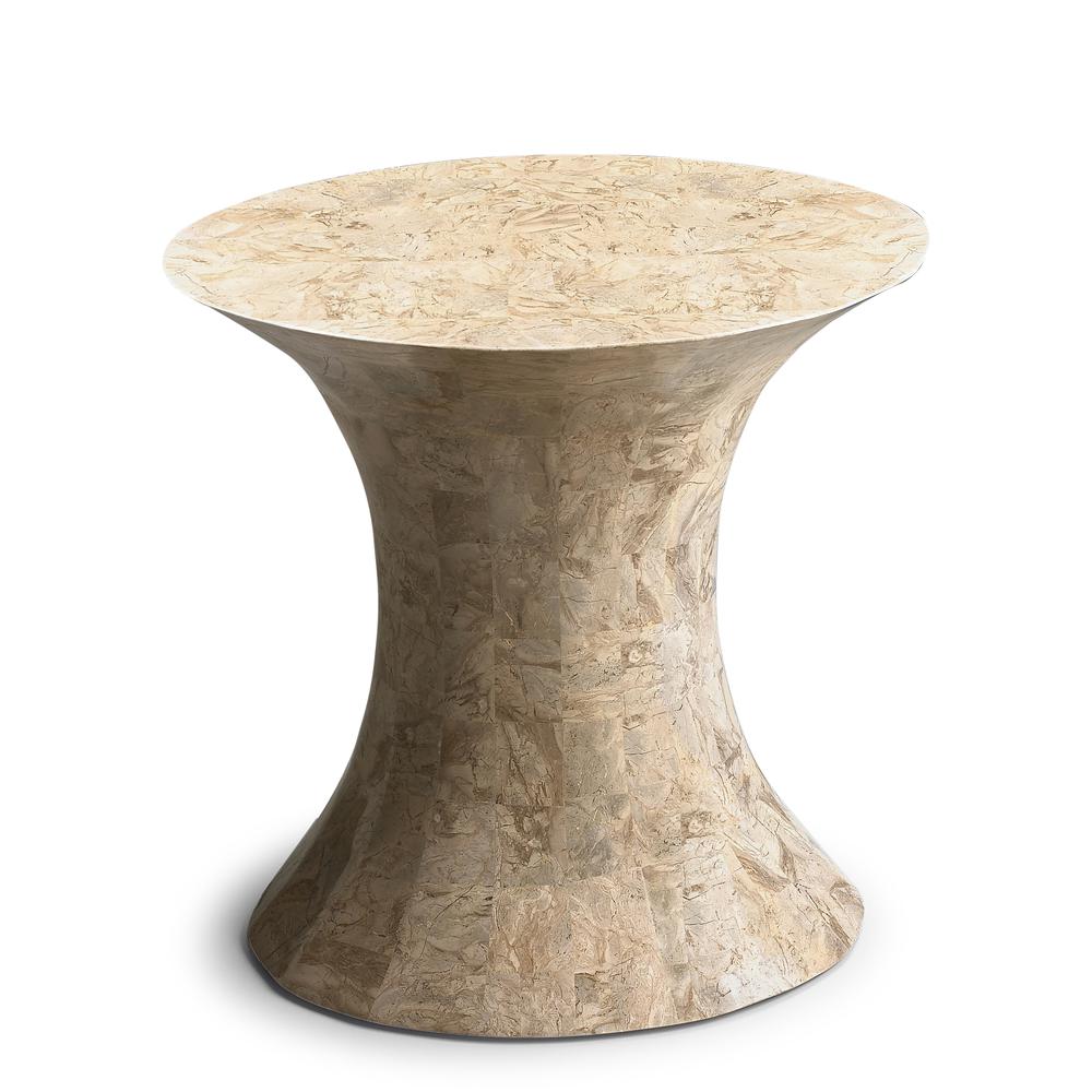 Company Jaxon Oval Fossil Stone Side Table, Beige. Picture 1