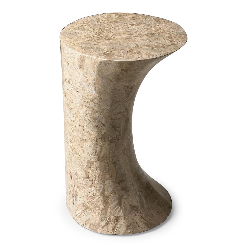 Company Jaxon Oval Fossil Stone Side Table, Beige. Picture 2